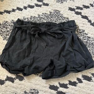 Aerie Black Elastic-Waist Shorts